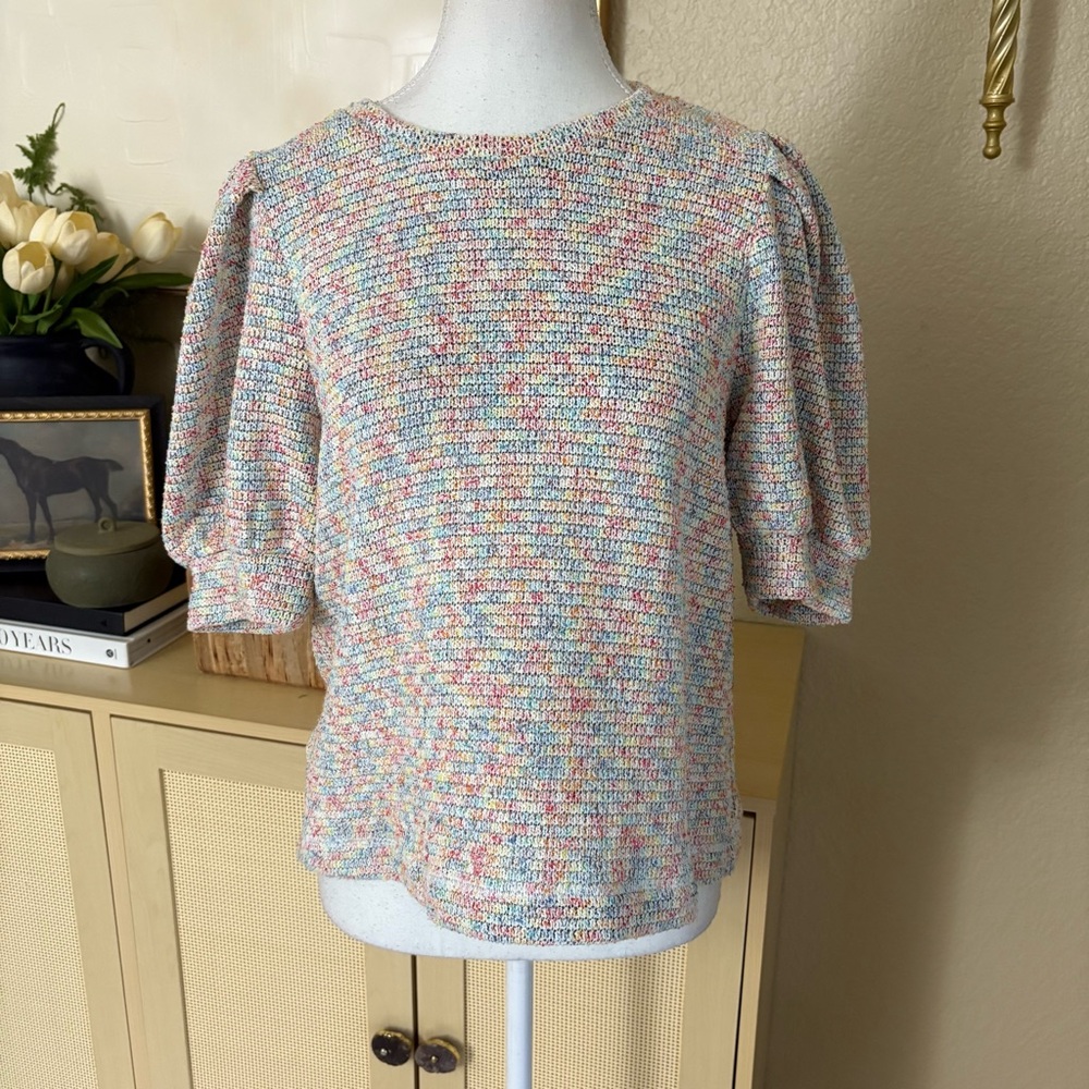 SAYLOR Colorful Knit Short‎ Sleeve Top Size Large